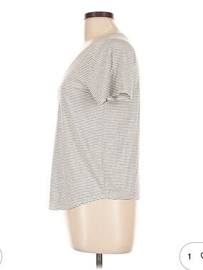 Green Envelope Cream and Black Striped Short Sleeve Tee - Relaxed Crew